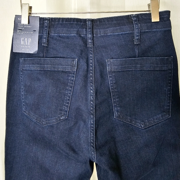 NWT Gap High Rise True Skinny Sailor Ankle Jeans - Picture 4 of 11